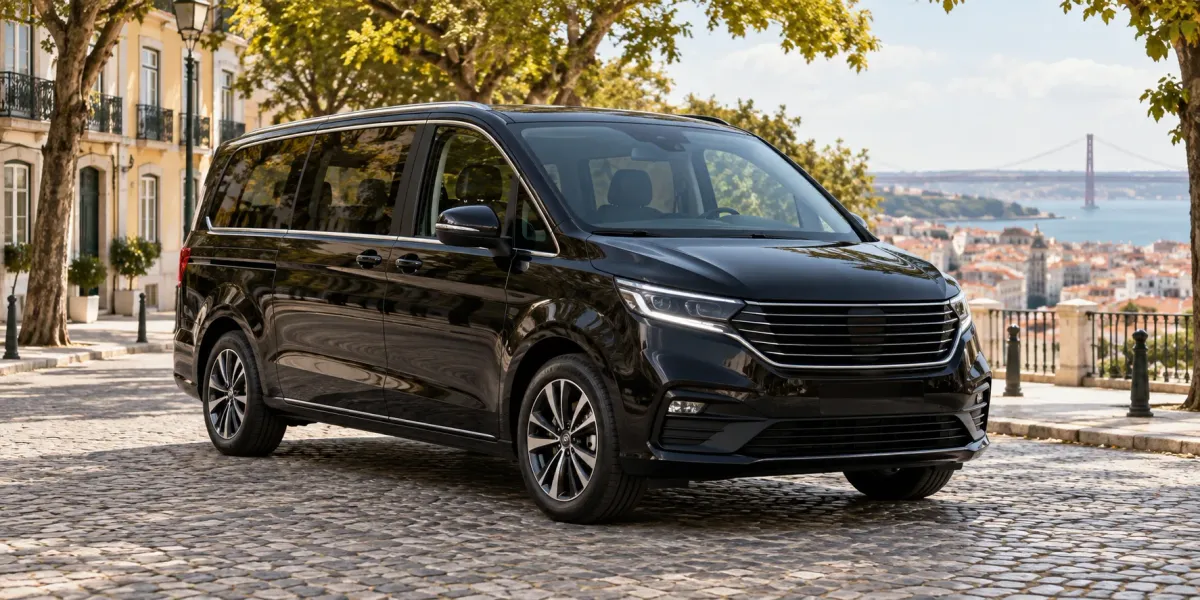 Black minivan taxi